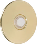 Lit Stucco Pushbutton Doorbell Button With Gold Rim Pearl Button 5/8 Inch Diameter And 2-1/2 Inch Gold Anodized Aluminum Plate Spring Set