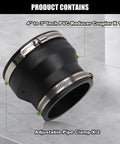 Frtcaty 4" to 3" Black PVC Reducer Coupler & Gate Valve Bushing with 2pcs Clamps for RV Sewer Connection