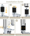Installation guide for Heavy Duty Prep Table Rollers Set Three Inch Expanding Stem Casters With Brakes for easy mounting.