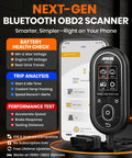 Bluetooth OBD2 Scanner 2 In 1 Car Diagnostic Tool With Smart App For iPhone And Android Read And Clear Check Engine Codes display