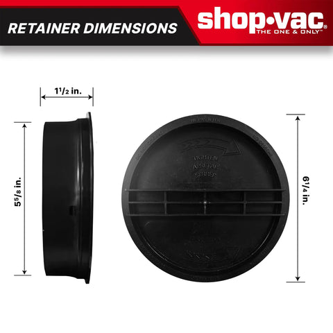2-Pack Reusable Large Wet And Dry Vacuum Cartridge Filter dimensions displayed with height and diameter measurements
