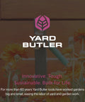 Garden Hose Bib Extender With Elevated Stand For Easy Water Access, rust resistant steel background with flowers and logo