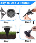 Easy install steps for Bright Four Point Six Inch Solar Ground Lights With 8 LEDs Waterproof Outdoor In Ground Landscape Pathway Lights