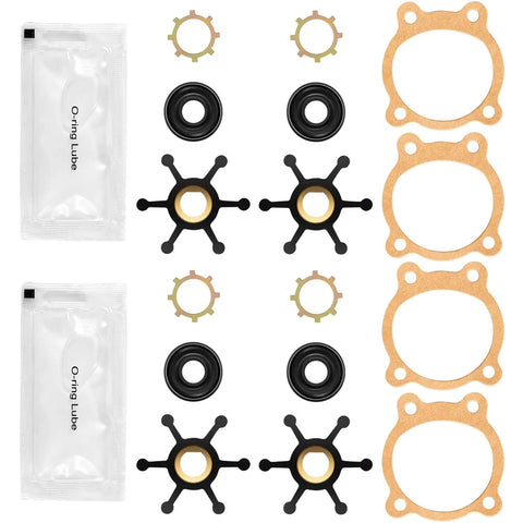 2-Pack Utility Pump Repair Kit For 1/10 HP And 1/12 HP Transfer Pumps With 4 Beefed-Up XNBR Impellers And Brass Hubs Replaces 555706 555713