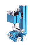 Knockout Aluminum Mini Milling Machine Benchtop Wood Lathe For Diy Tinkering and Hobby Modelmaking Compact Craft Drill Press side view.