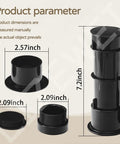 Dimensions and components of Umbrella Stand With Sleeve, Center Cap, And Stabilizer Adapter, showing height and diameters.