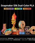 Premium Silk PLA 3D Printer Filament 1.75Mm 2.2 Pound Spool displayed with decorative objects and dual-color designs.