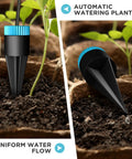 Automatic Drip Irrigation Kit With 10 Drip Emitters And 52 Foot Tubing For Garden Watering shown watering plants.
