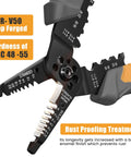 Close-up of 3 In 1 Automatic Wire Stripper Cutter And Crimper Self Adjusting Pliers with hardness details.