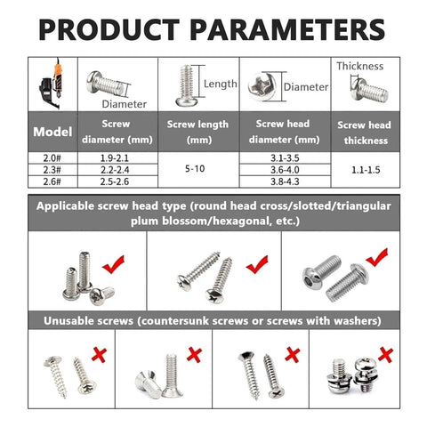 Super Handy Automatic Screw Feeder With Balancer For Round Heads Cross Recesses Supports 1.9-4.3mm Screws Up To 10mm Length Huge 300 Count Bin Boosts Assembly Workflow And Cuts Work Time Way Down