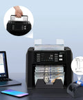 Multi Currency Money Counter Machine With Counterfeit Detection and Printer Touch Screen Cash Counter for 20 Currencies