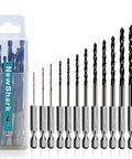 Pro Grade Hex Shank Cobalt Metric Drill Bit Set Featuring High Speed Steel Quick Change Design For Drilling Metal Wood And Aluminum Alloy Badass Durability No Sweat Setup in a storage case.