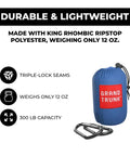 Ultralight Camping Hammock 12 Oz Lightweight Blue Portable Ripstop Polyester 96 By 46 Inch Solo Lounger quick-dry bag