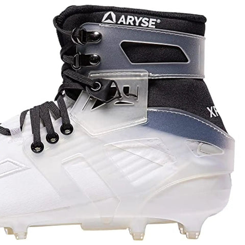 XFAST Cleat Ankle Brace and Stabilizer for Men and Women, Small Black, shown attached to cleat for sports use