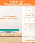Non Adhesive Glass Table Top Anti Slip Pads 20 Pack Three Quarters Inch Bumpers illustration of usage on tables