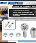 Heavy Duty Five Eighths Inch Heim Joints Rod End Kit With Chromoly Panhard Bar Right And Left Hand Thread Tube Adapter And Jam Nut For Steering Suspension And Traction Bars Includes Two Pairs, with adapters and spacers