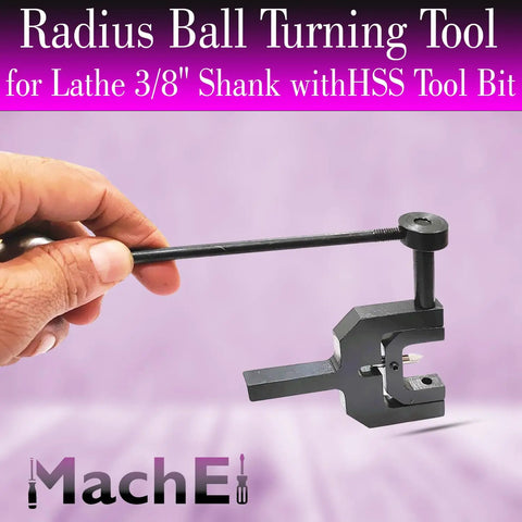 Badass Precision Radius Ball Turning Gear For Bench Lathes With Rock Solid Three Eighth Inch Shank And Heavy Duty High Speed Steel Cutter in use.