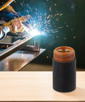 Built to Last Plasma Retaining Cap 220854 for MAX105 Torch Replacement Part with Durable Bakelite Polymer Brass Blend for a Stable Fit and Clean Pro Shop Grade Cut Quality, threaded cap close-up