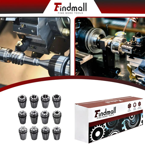 ER16 Collet Set 12Pcs One Thirty Second To Three Eighth Inch Spring Collets for CNC Milling and Lathe Tooling with packaging