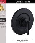 No Fuss Easy Install Posi Temp Valve Trim Kit Replacement Matte Black Finish with durable metal construction and lever handle