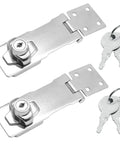Keyed Alike 4 Inch Hasp Locks 2 Pack With Twist Knob Key Locking Hasp Stainless Steel Cabinet And Door Catch Lock For Home Office Use Easy