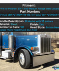 Peterbilt 379 Compatible 3 16 Inch Medium Flange Steel Collar Kit details with blue truck