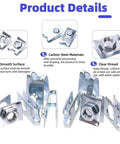 Front view of carbon steel U clips from 183 Pcs Automotive U Clips And Screws Kit With 11 Sizes U Style Clip On Nuts And Phillips Screws