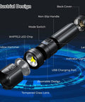 Internal components of Rechargeable LED Flashlight 80000 Lumens Ultra Bright Handheld Flashlight With 5 Modes IPX6 Waterproof