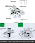 Pair Of Three And Three Quarters Inch Hidden Gate Hinge In Stainless Steel With Concealed Barrel And Satin Silver Finish for flush mount