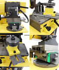 Workhorse Circular Saw Blade Sharpener With Bright LED lamp showing detailed components, capable of sharpening blades up to 350mm.