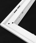 Close-up of Fits 16x25 Duct Opening Return Air Grille With Filter Included And Removable Door Steel White Vent Cover's corner detail