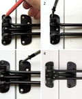 Heavy Duty Swing Bar Door Lock For Front And Interior Doors Home Security Anti Theft Door Guard Latch in installation steps