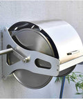 Heavy Duty Badass Retractable Hose Cart Stainless Steel Garden Hose Reel wall-mounted for easy water hose storage.