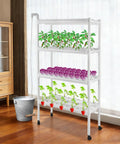 4 Tier Indoor And Outdoor Hydroponic Grow Rack With 12 Pipes And 108 Plant Sites, A Mobile Slick Soilless Cultivation System for Home Growers