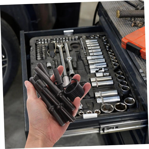Heavy Duty Pneumatic Air Hammer Bit Kit With Smooth Chisels And Pin Punch Tools For Tight Auto Repair Tough Construction Jobs And Badass Metal Work Out The Box black steel bits in hand