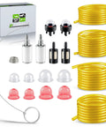 4 Size Fuel Line Kit With Primer Bulb And Dual Fuel Filters For Small Engines Zama Poulan Craftsman Ryobi Homelite Husqvarna Chainsaws Trimmers And Blowers Easy Install Pro Grade Replacement displayed with components