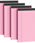 4 Pack Pink 5x8 Inch Small College Ruled Legal Pads With 30 Sheets Each Micro Perforated Lined Notepads For Study To Do Lists Office Use