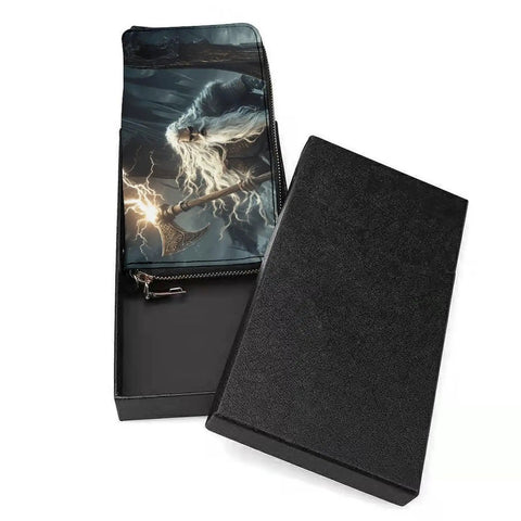 Dragon Boat Viking Themed Womens PU Leather Long Clutch Wallet With Card Holder And Coin Purses Durable Premium Leather For Everyday Use Sleek Chic Wallet For Work Or Nights Out Boss Lady Ready displayed with box