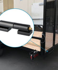 Skelang 4-set barrel gate hinge, 7-inch, black metal heavy-duty hinge for swing gates and trailer ramp gate