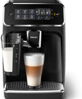 Fully Automatic Espresso Machine With Killer LatteGo Milk Frother And True One Touch Cappuccino Setup For Straight Up Home Coffee Perfection In Sleek Black Certified Refurbished with frother and latte.