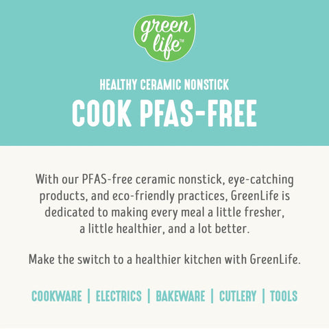 GreenLife ad promoting PFAS-free ceramic nonstick cookware, highlighting healthy cooking with eco-friendly kitchen products.