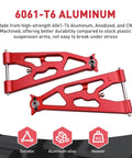 Beefy 6061-T6 Aluminum Front Lower Suspension Arms Set for 1/10 Losi Baja Rey Desert Truck Upgrade Parts LOS234004 Red