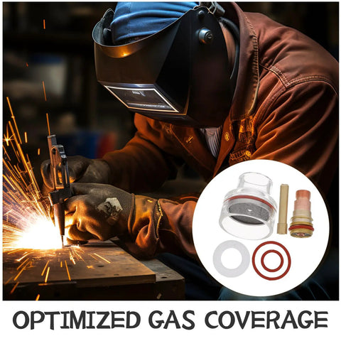 Top Notch 2.4 Mm Tig Welding Cup With Glass Liner For Wp17 And Wp18 Nozzles Offers Sweet Argon Shielding And Perfect Melt Pool Control For Pro Gas Tungsten Arc Projects You Gonna Love, shown during welding.