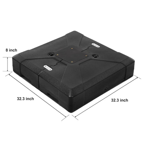 Heavy Duty Cantilever Umbrella Base Weatherproof PP Plastic 32.2 By 32.2 Inches Sand Fillable Up To 50 Percent Then About 220 Lbs
