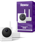 Outdoor Security Camera Weatherproof IP65 Wireless 1080p HD Night Vision With Motion Detection Works With Alexa And Google Assistant Base Station Included Renewed, model shown with packaging.