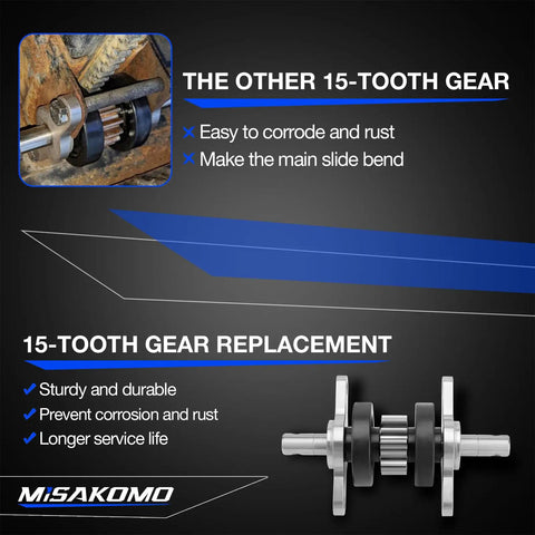 Comparison of old and new RV 15 Tooth Gear Pack Assembly For Slide Out Tubing And Slide Arm 2.5 By 2.5 Inches Replacement Kit