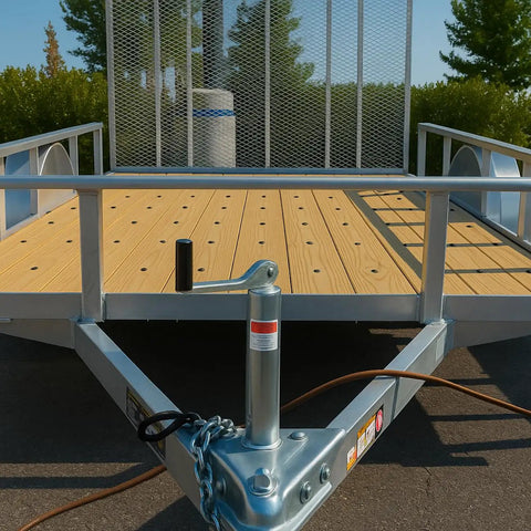Flatbed trailer with Self Tapping Trailer Deck Screws 1/4-20 x 2 1/2 Flat Head Type F Thread Cutting With Star Drive T30 installed