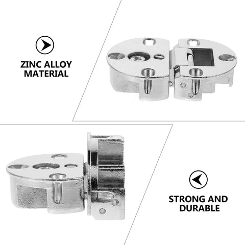 Side and top view of 4 Pack Zinc Alloy Flip Board Hinges Nickel Plated For Cabinet Doors And Fold Down Cupboard Doors Heavy Duty Rust Resistant