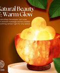 Cozy Himalayan Salt Lamp Bowl With Six Massage Balls, Dimmable Pink Rock Salt Light For Bedroom, Office Desk And Meditation Room