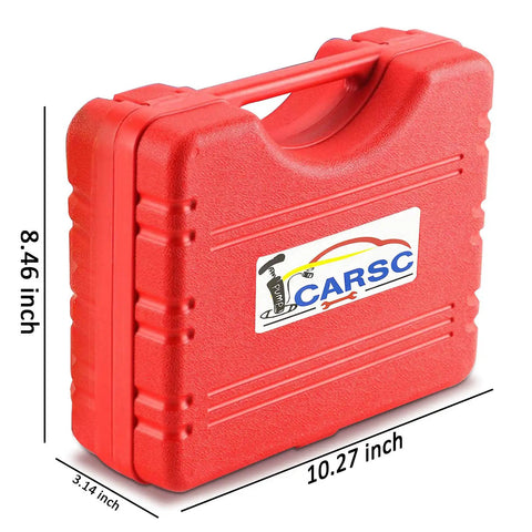 Hand Held Vacuum Pump Tester Kit With Vacuum Gauge And Brake Bleeder For Automotive Use Do It All Tool Set With Adapters And Case Cushioned Grip For Easy Pressure Testing And Bleeding Brakes red case 10.27 x 8.46 x 3.14 inch